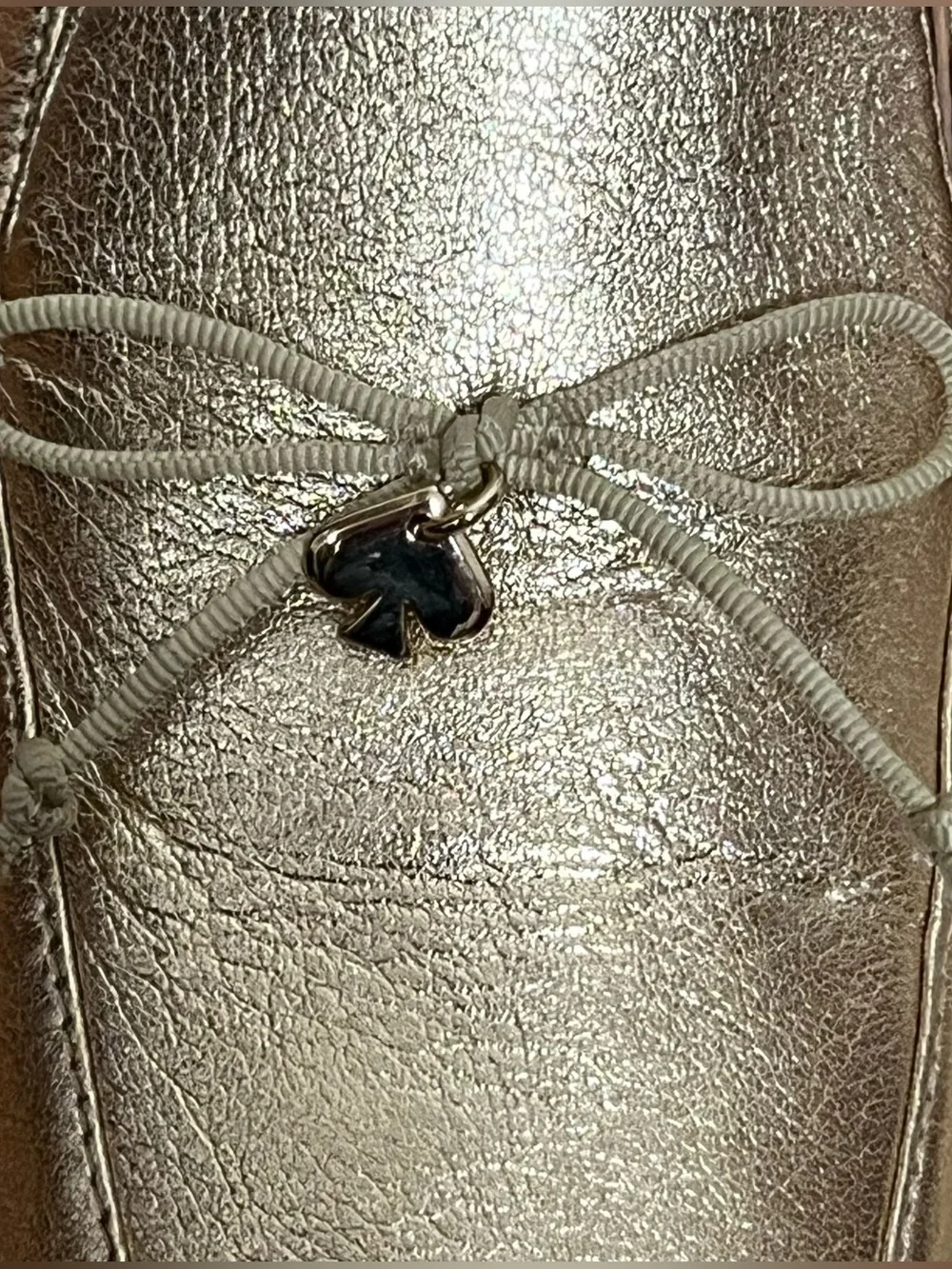 Kate Spade Metallic Gold Sarah Leather Loafers — Size 7